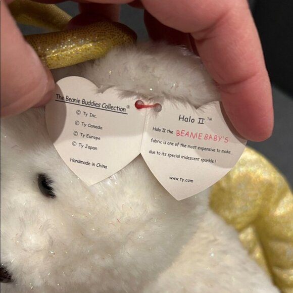 Ty Stuffed Angel Bears - Cream and Gold - Picture 3 of 6